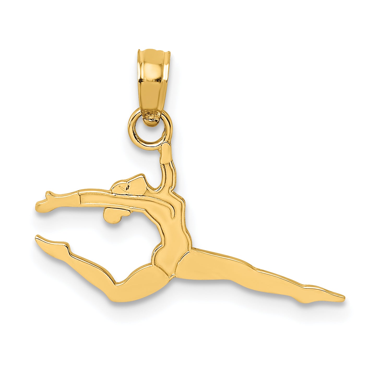 14k Solid Polished Gymnast Charm