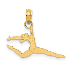 14k Solid Polished Gymnast Charm