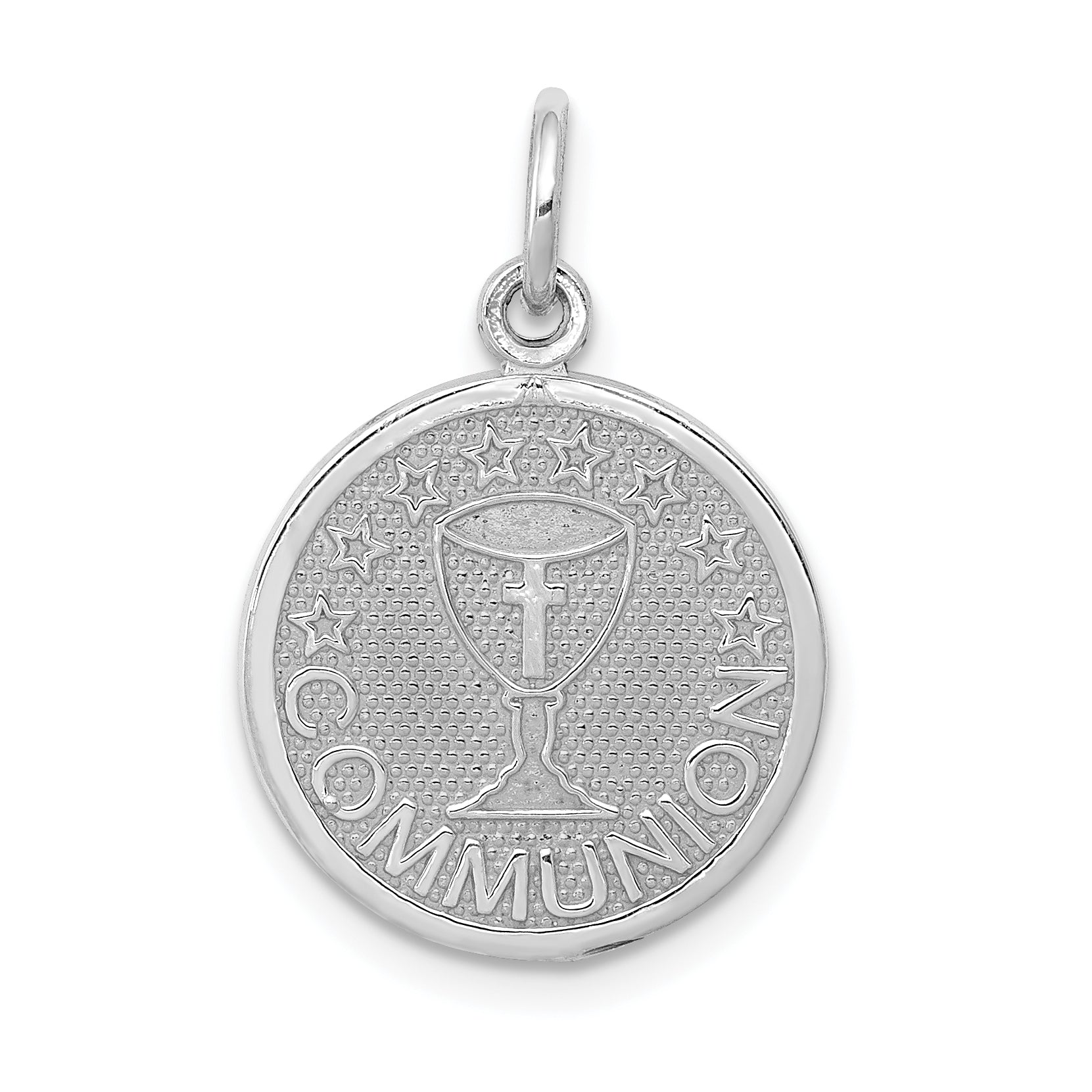 14k White Gold Communion Charm