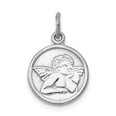 14k White Gold Polished Angel Charm