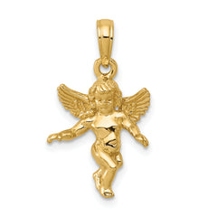 14k  3D Polished Solid Angel Pendant