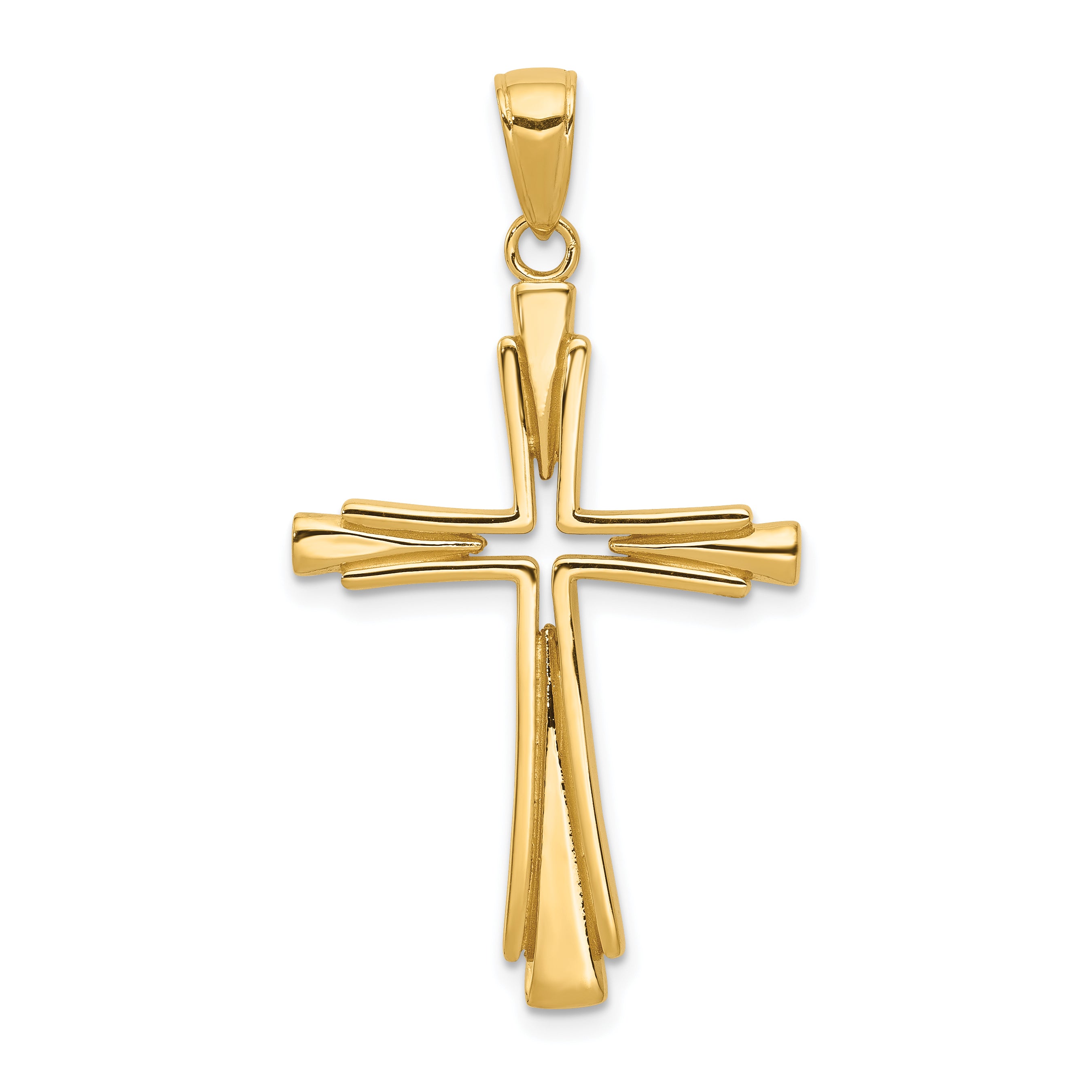 14k Polished Solid Cross Pendant