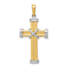 14k Two-tone Fancy Cross Pendant