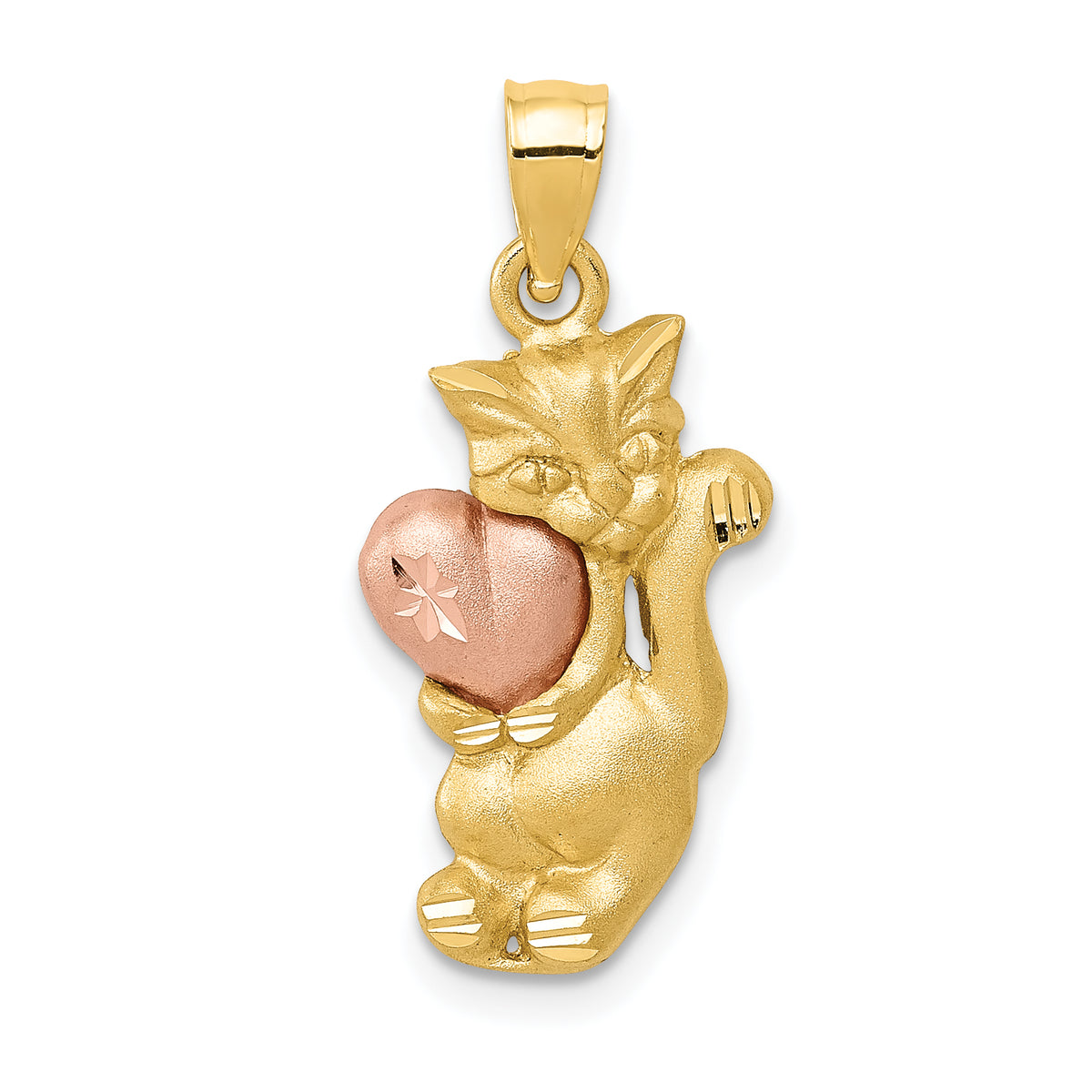 14k Two-Tone Cat Charm