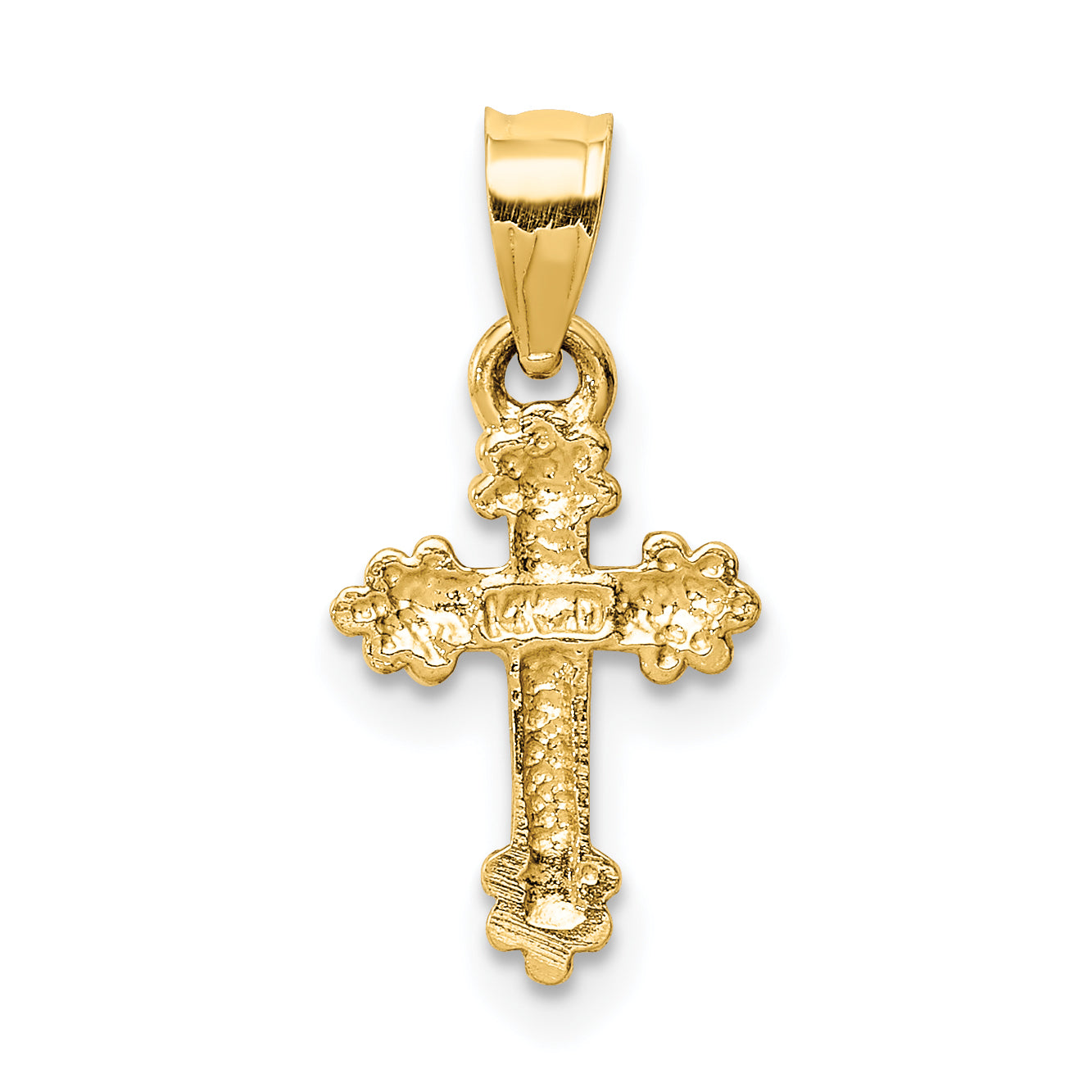 14k Tiny Budded Cross Charm