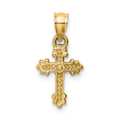 14k Tiny Budded Cross Charm