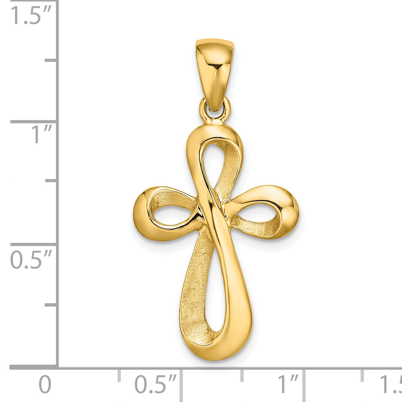 14k Polished Cross Charm