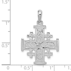 14k White Gold Jerusalem Cross Pendant