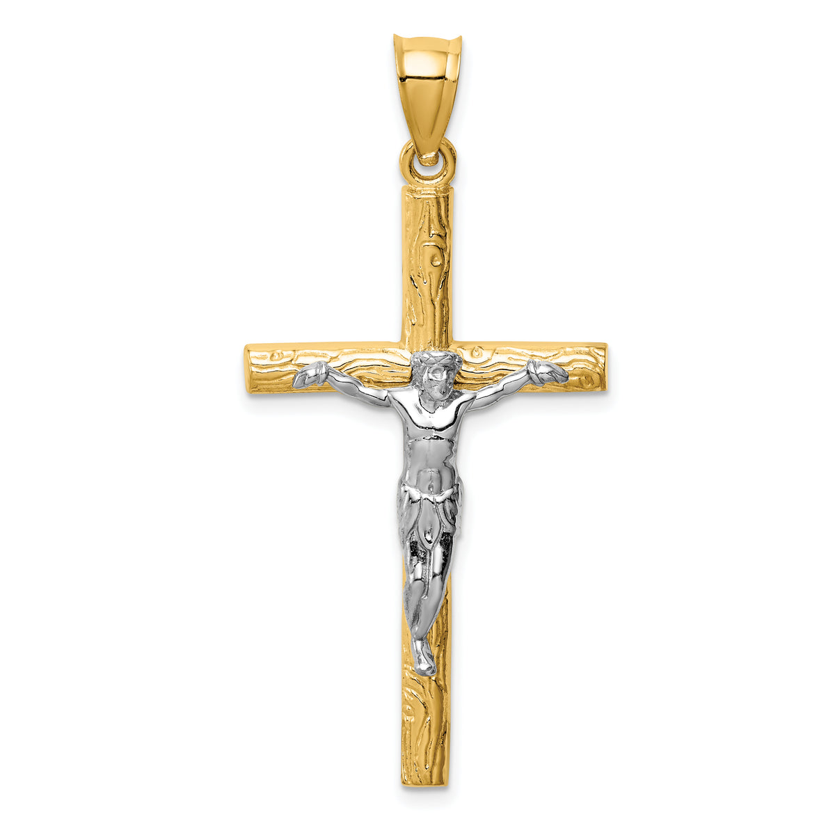 14k Two-tone Crucifix Pendant