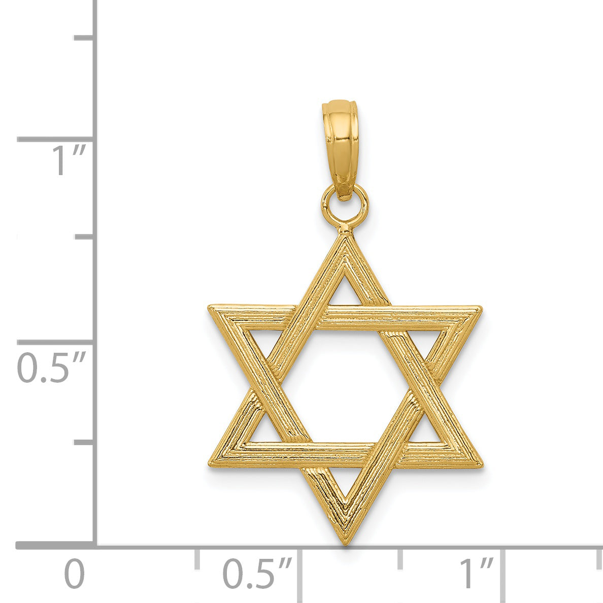 14k Polished Star of David Pendant