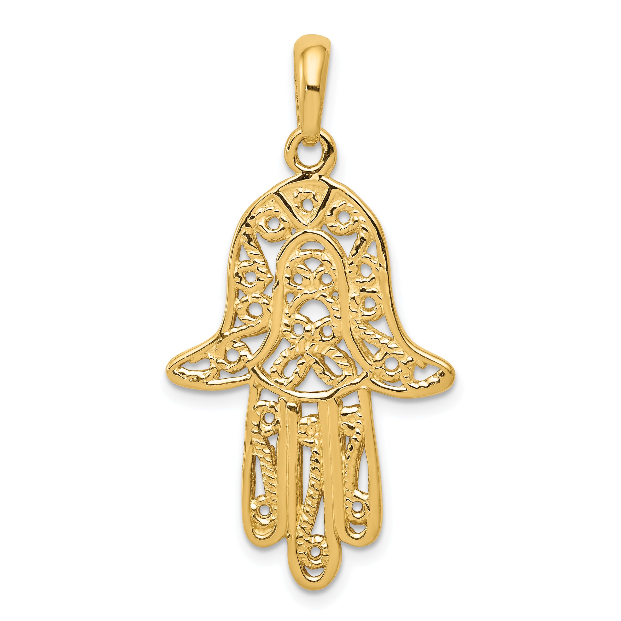 14k Filigree Chamseh Pendant