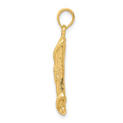 14K Gold Torah Pendant with Star of David, Polished & Textured