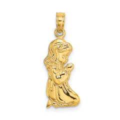 14k Praying Girl Charm