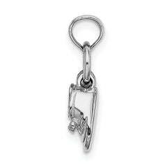 14k 3D Moveable White Gold Baby Shoes Charm