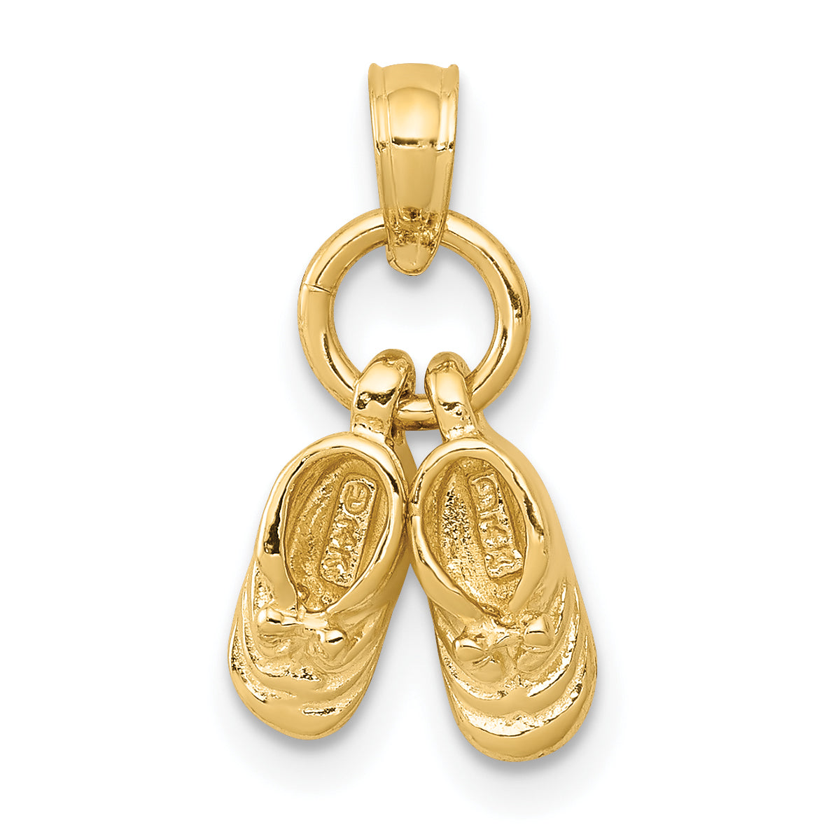 14k 3D Moveable Baby Shoes Charm