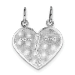 14k White Gold DAUGHTER-MOM Break-apart Heart Charm