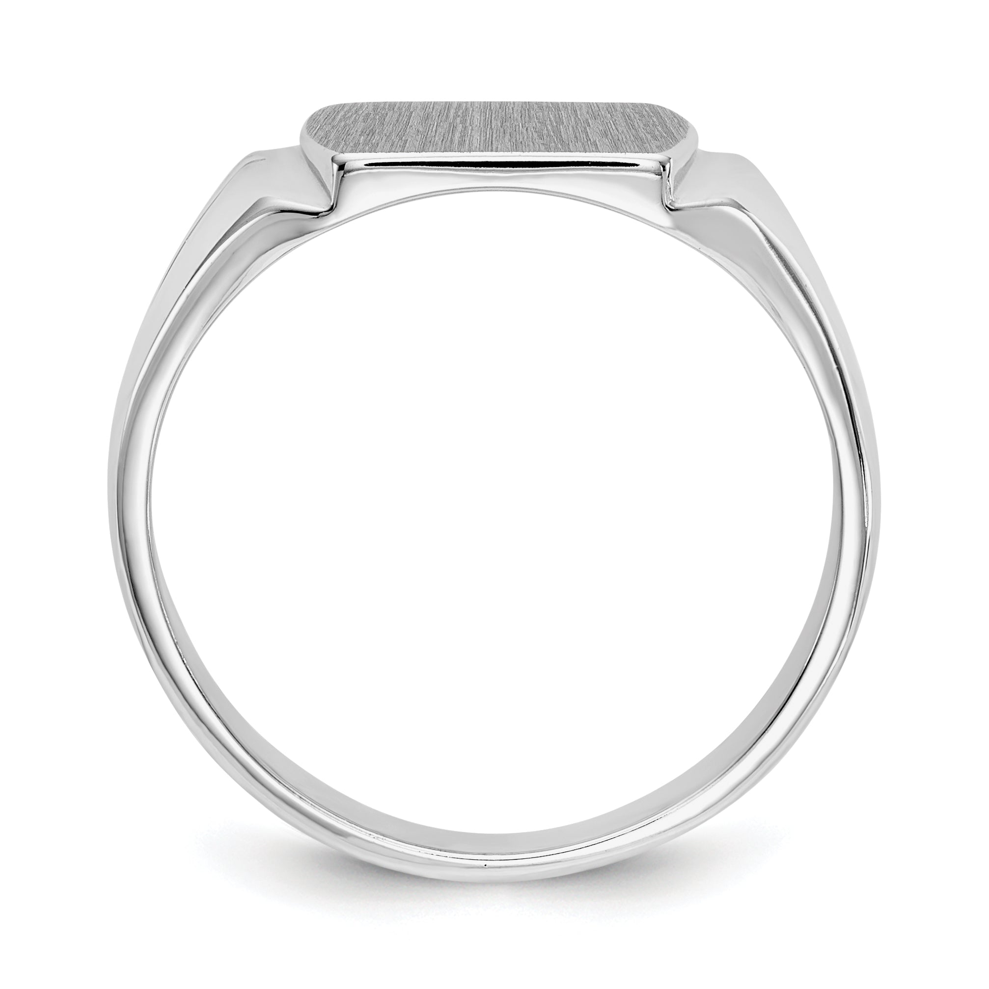 14k White Gold 8.0x10.5mm Closed Back Signet Ring