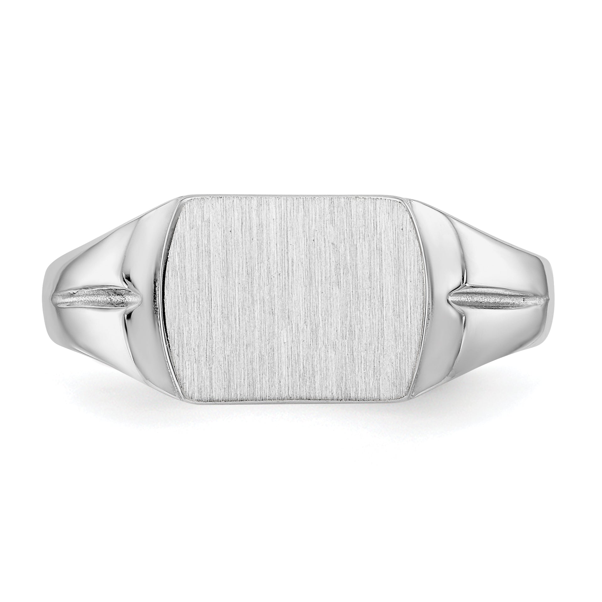 14k White Gold 8.0x10.5mm Closed Back Signet Ring