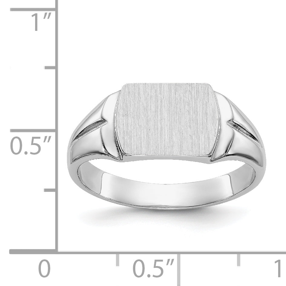 14k White Gold 8.0x10.5mm Closed Back Signet Ring