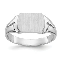 14k White Gold 8.0x10.5mm Closed Back Signet Ring