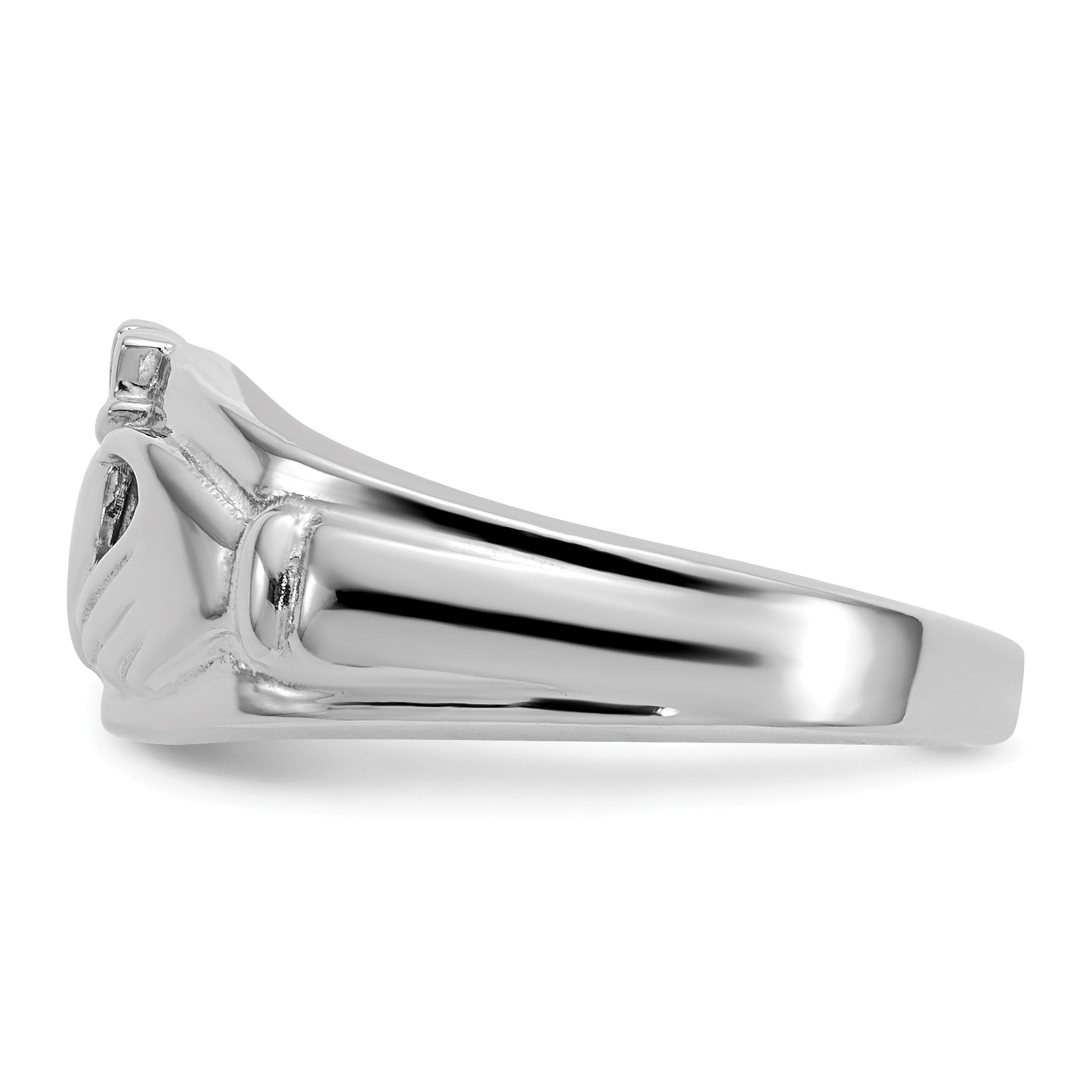 14k White Gold Ladies Claddagh Ring