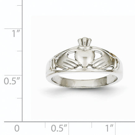 14k White Gold Ladies Claddagh Ring