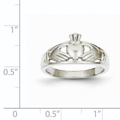 14k White Gold Ladies Claddagh Ring