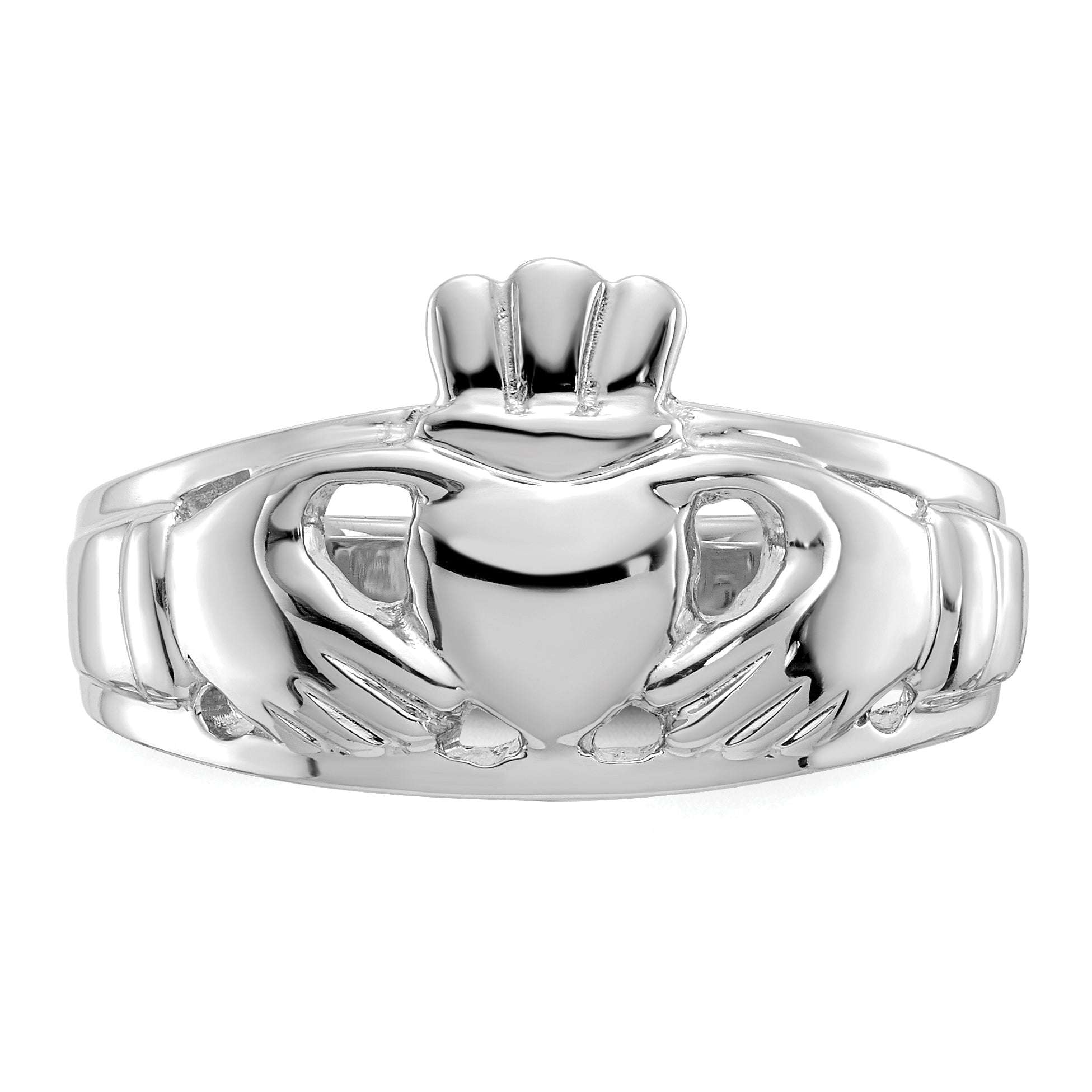 14k White Gold Ladies Claddagh Ring