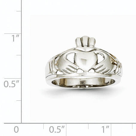 14k White Gold Ladies Claddagh Ring