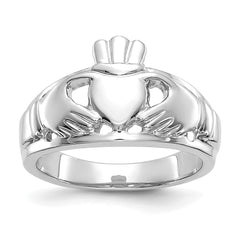 14k White Gold Ladies Claddagh Ring