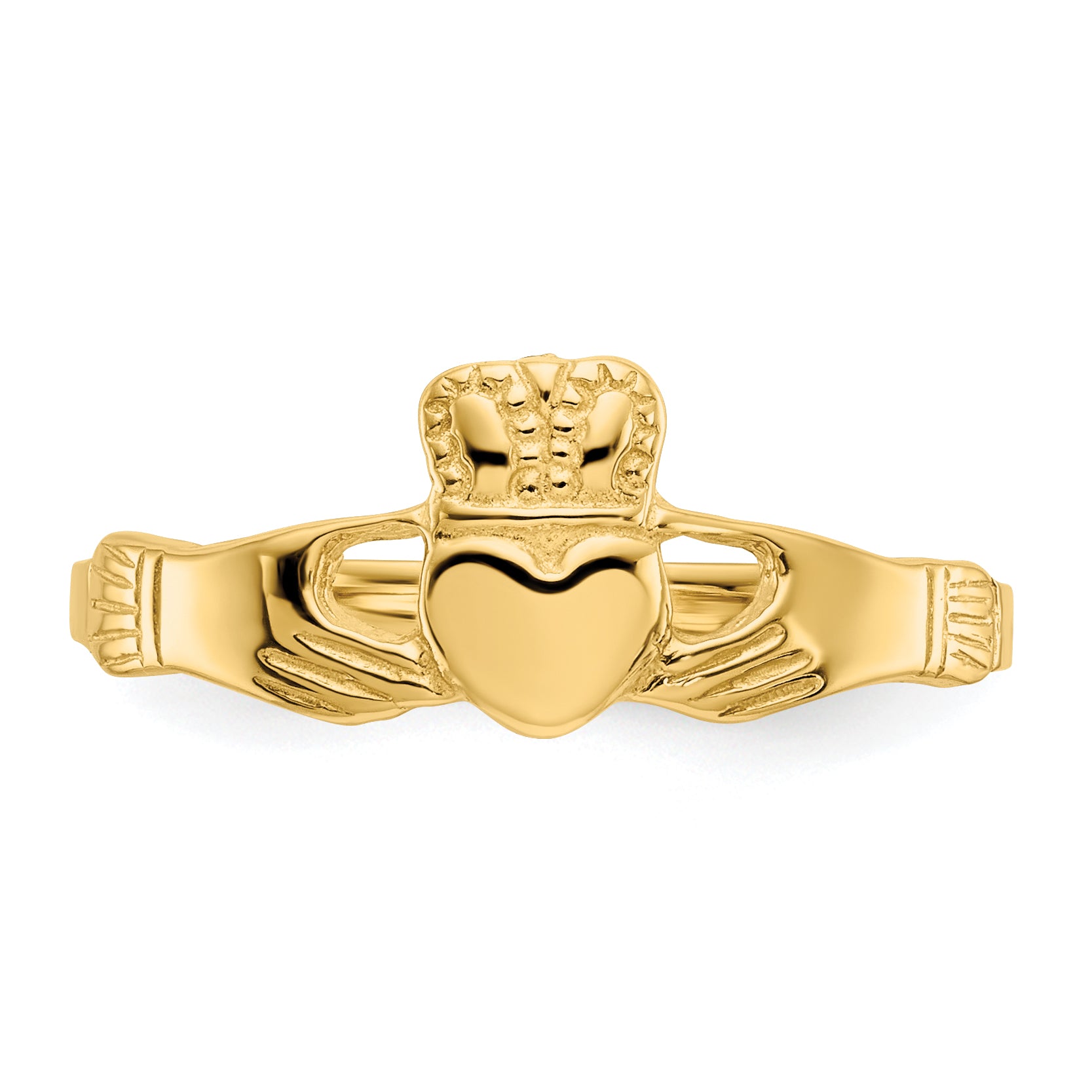 14k Polished Ladies Claddagh Ring