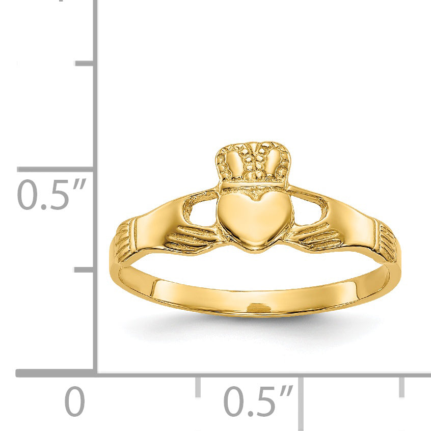 14k Polished Ladies Claddagh Ring