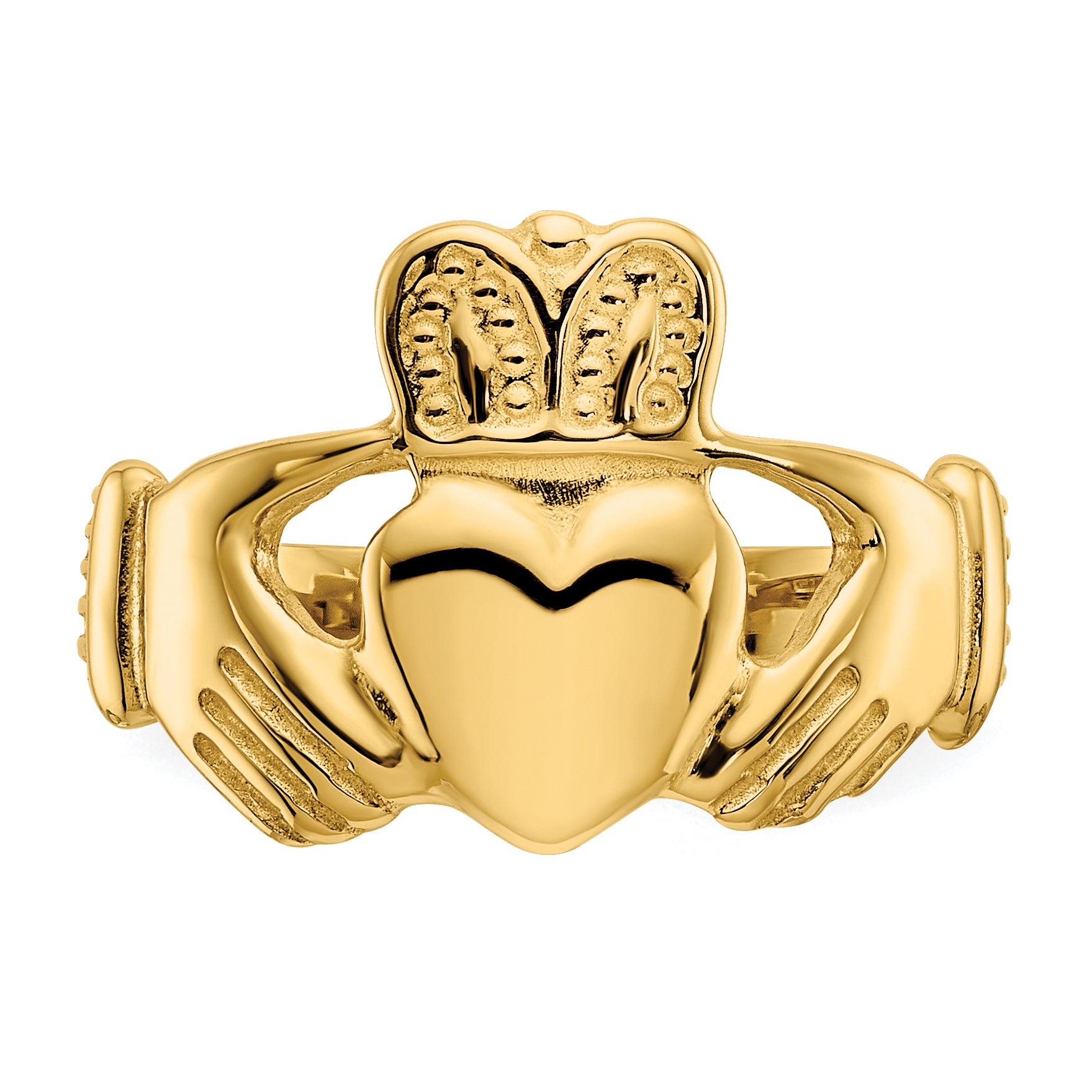 14k Polished Ladies Claddagh Ring