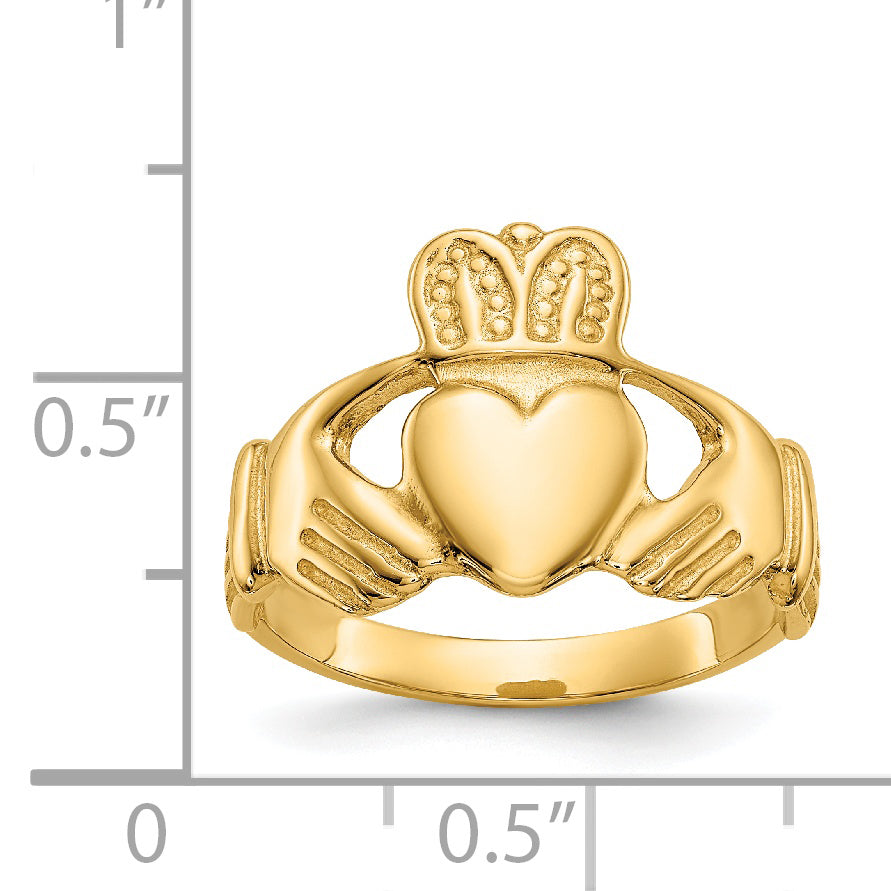 14k Polished Ladies Claddagh Ring