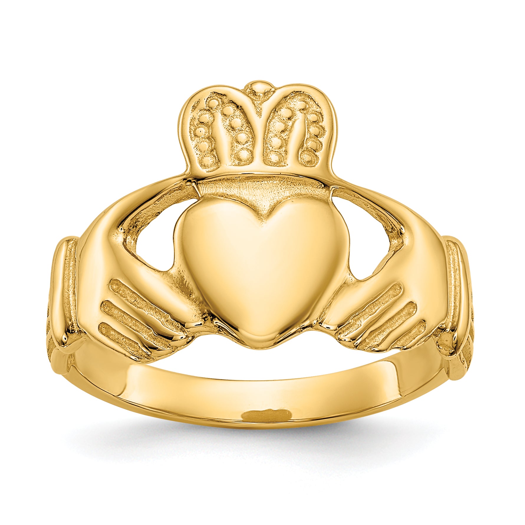 14k Polished Ladies Claddagh Ring