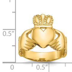 14k Polished Ladies Claddagh Ring