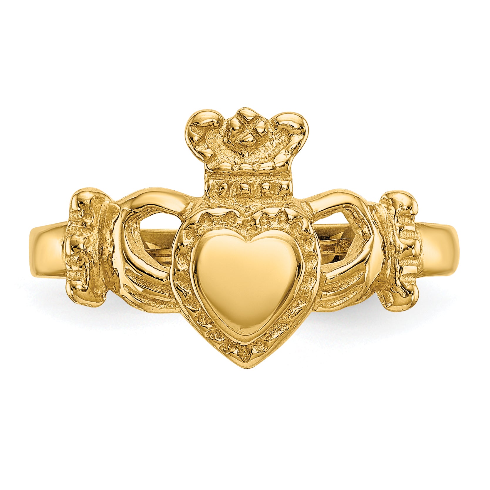 14k Polished Ladies Claddagh Ring