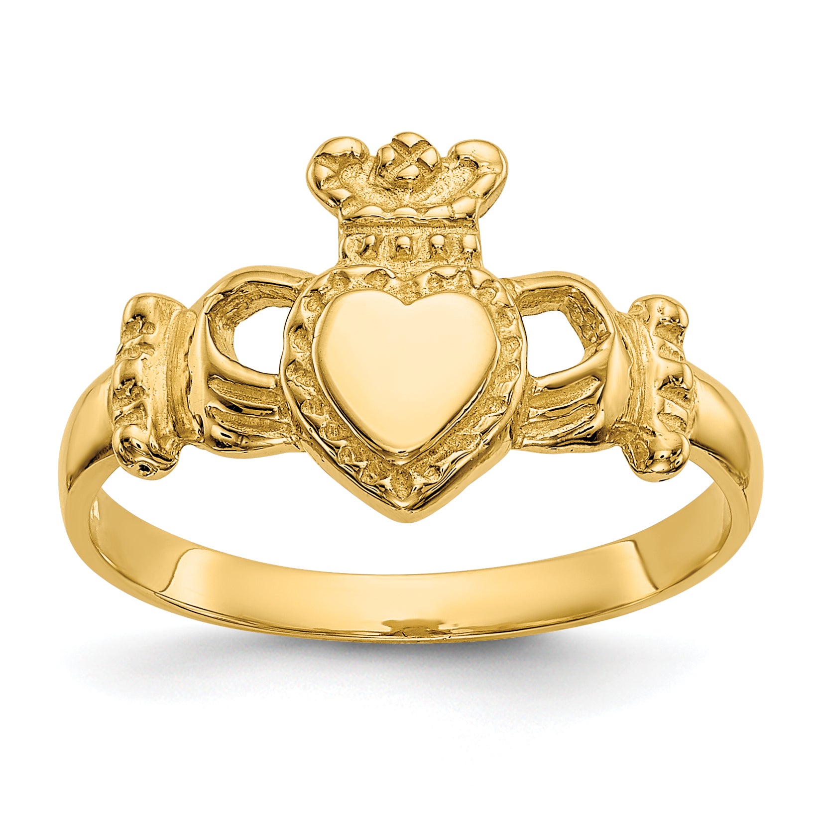 14k Polished Ladies Claddagh Ring