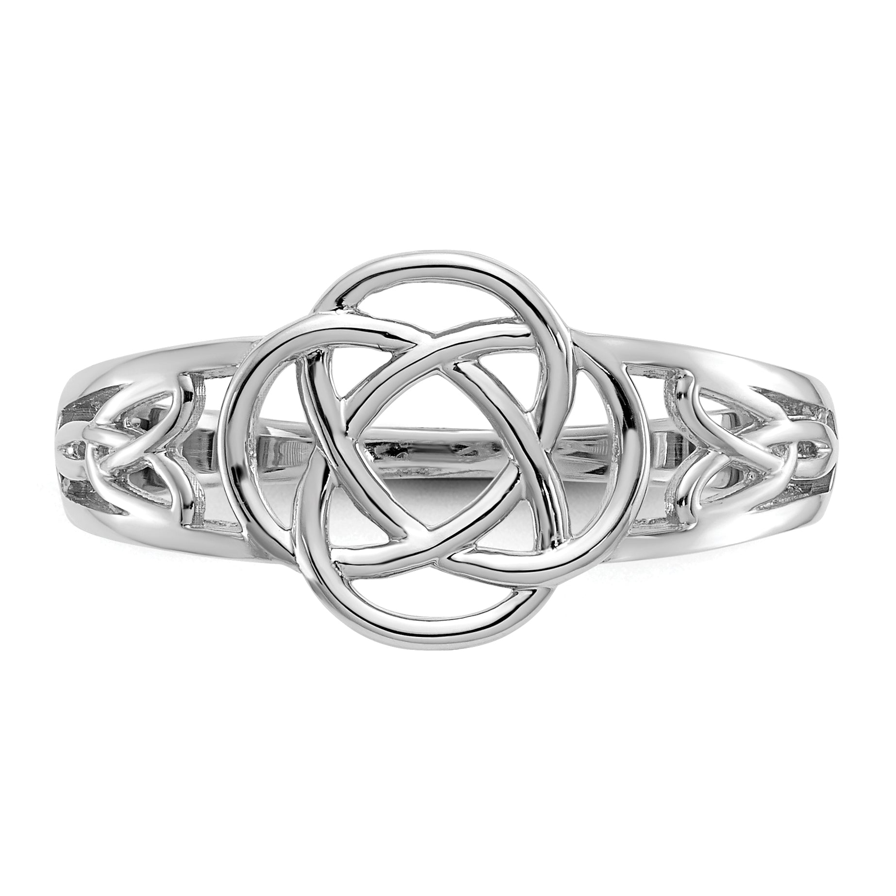 14k White Gold Ladies Celtic Knot Ring