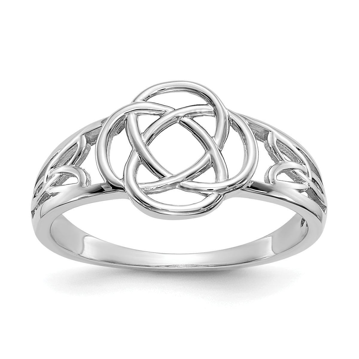 14k White Gold Ladies Celtic Knot Ring