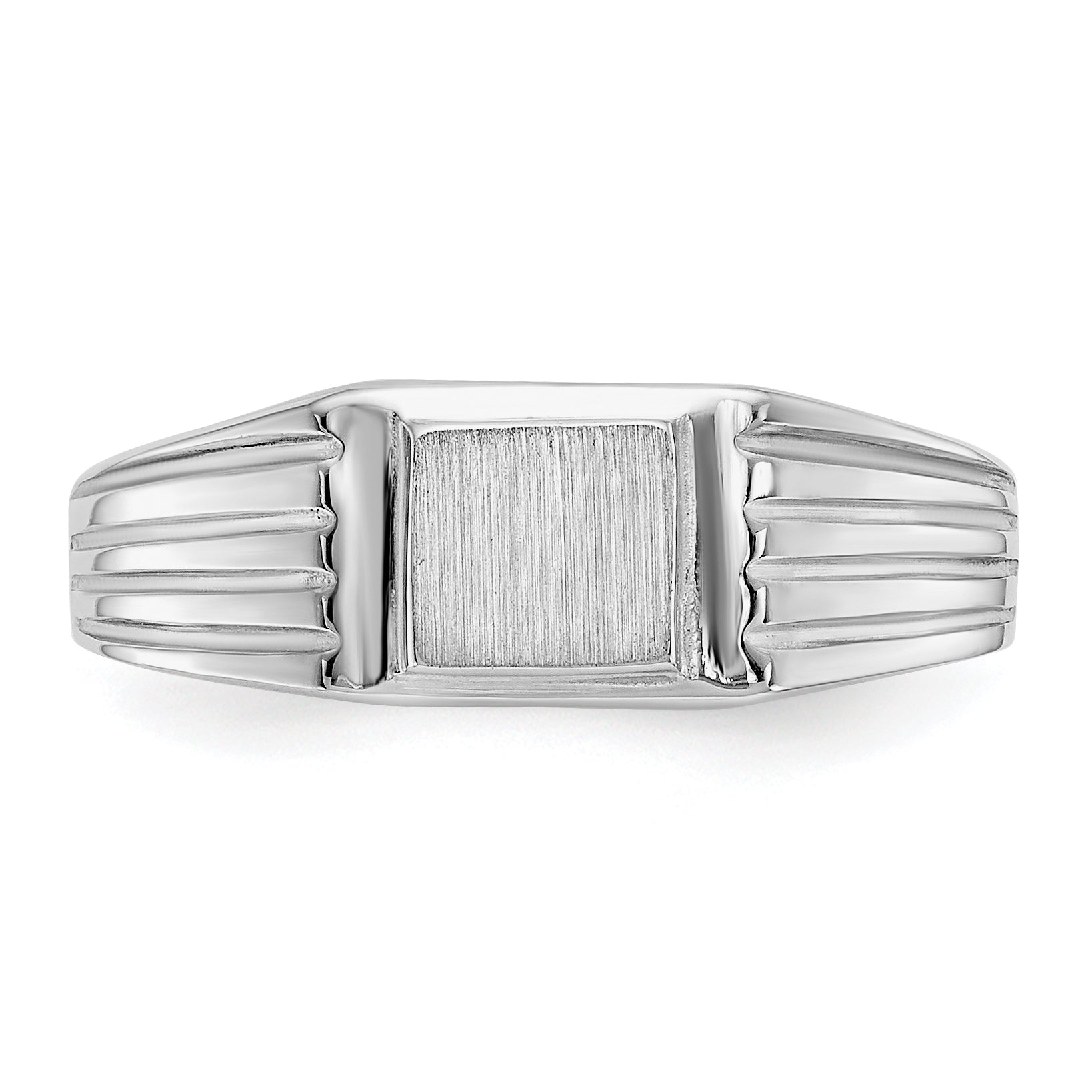 14k White Gold 5.25x5.0mm Childs Open Back Signet Ring