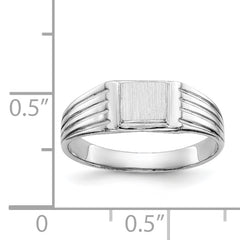 14k White Gold 5.25x5.0mm Childs Open Back Signet Ring