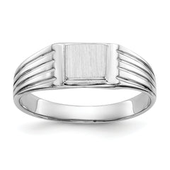 14k White Gold 5.25x5.0mm Childs Open Back Signet Ring