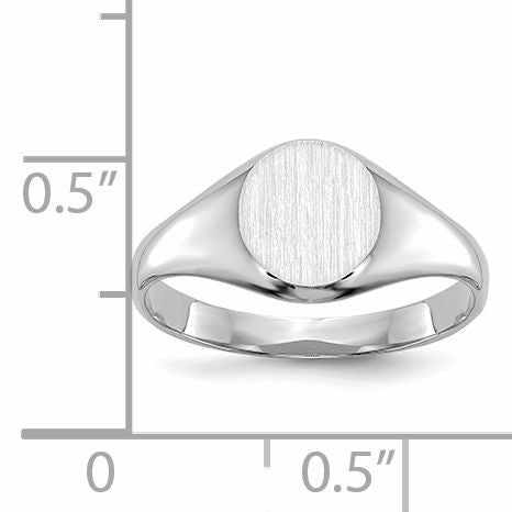 14k White Gold Childs Closed Back Signet Ring