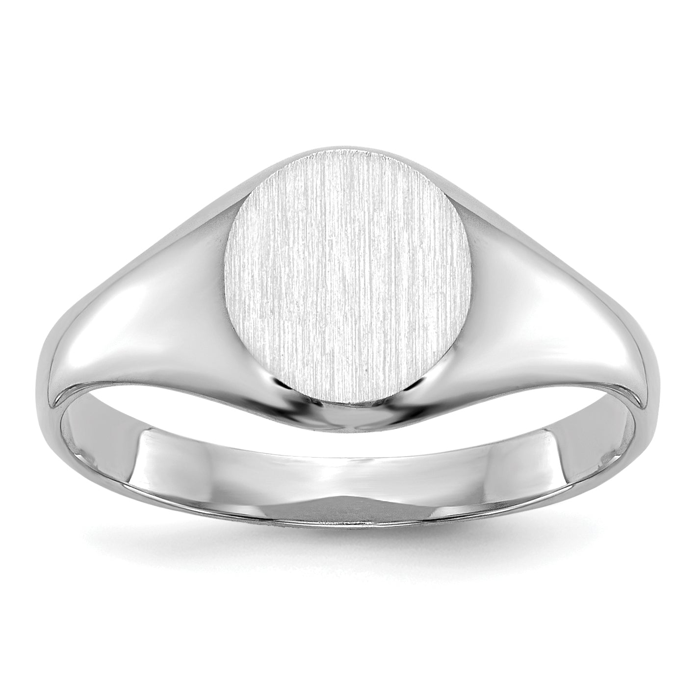 14k White Gold Childs Closed Back Signet Ring