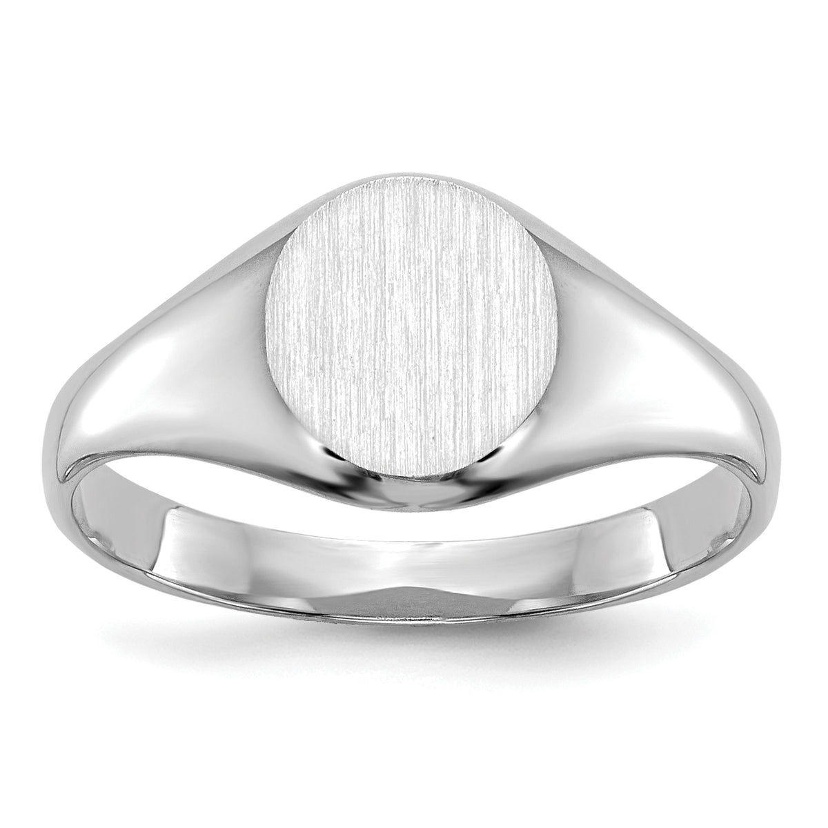 14k White Gold Childs Closed Back Signet Ring