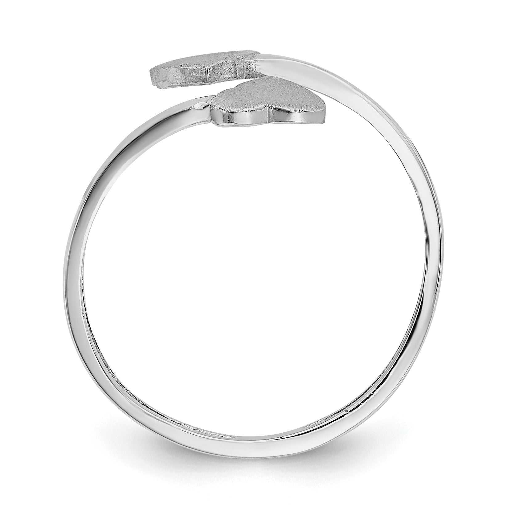 14k White Gold Double Heart Ring