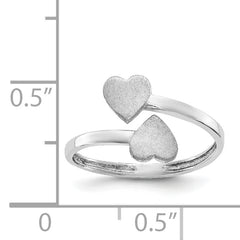 14k White Gold Double Heart Ring