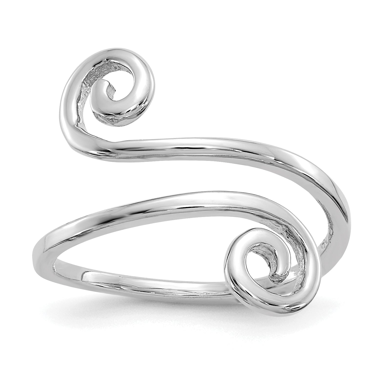 14k White Gold Swirl Toe Ring