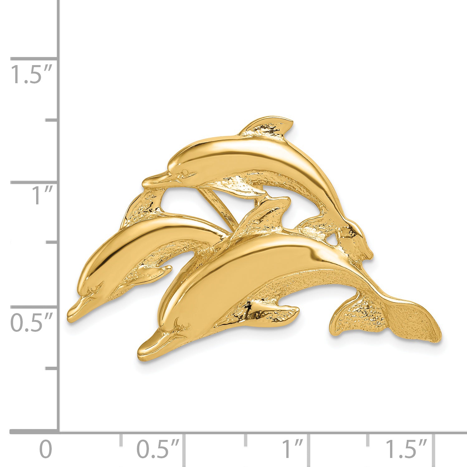 14k Triple Dolphin Fits 5mm/8mm Slide